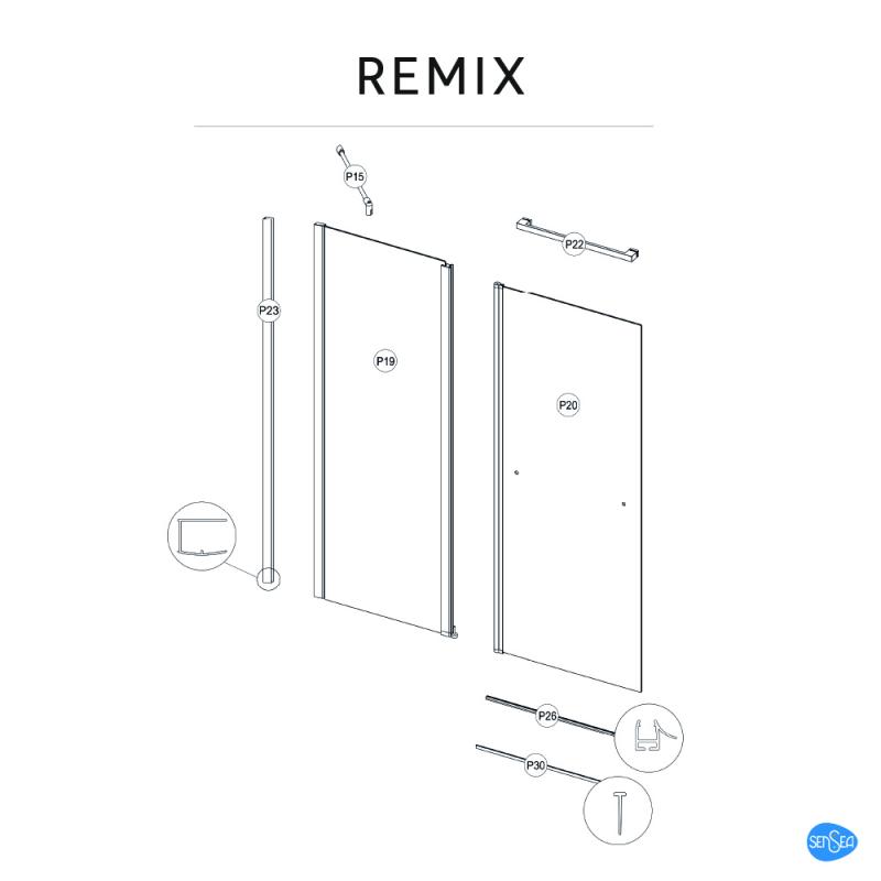 Ширма на ванну Sensea Remix 140x(50-55)см EasyClean цвет черный