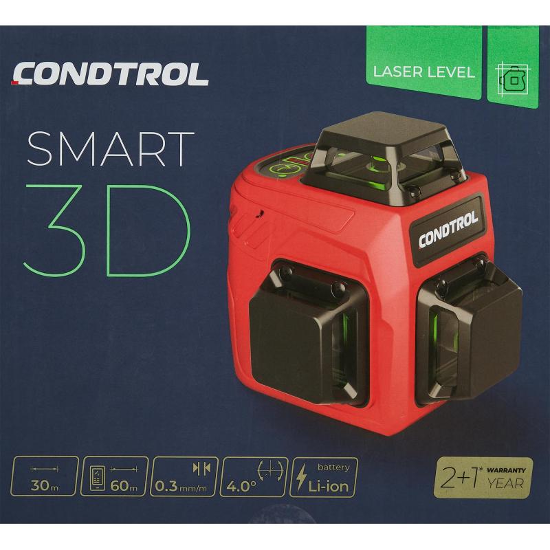 Лазерлік нивелир Condtrol Smart 3D жасыл сәуле, 30м дейін