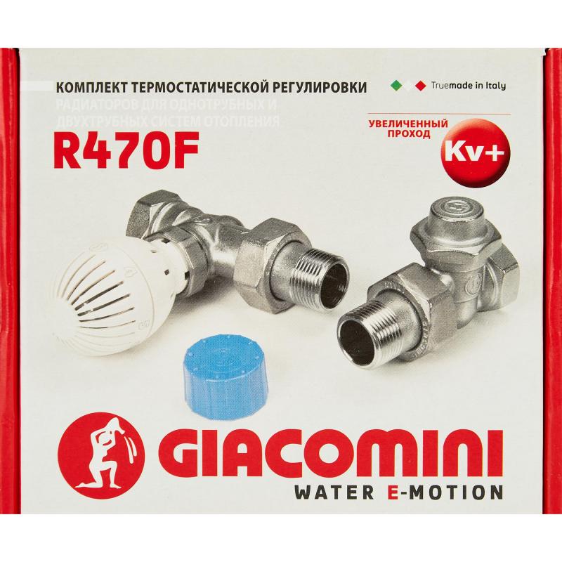 Термостатический комплект Giacomini R470F-KV 3/4" боковое подключение