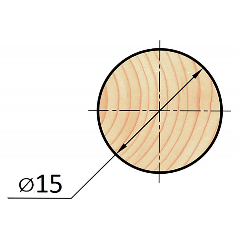 Круглый погонаж деревянный сращенный 15х2100-2200 мм хвоя Экстра