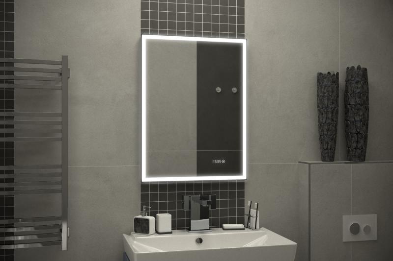 Зеркало с подсветкой Stretto Black LED 60х80 см