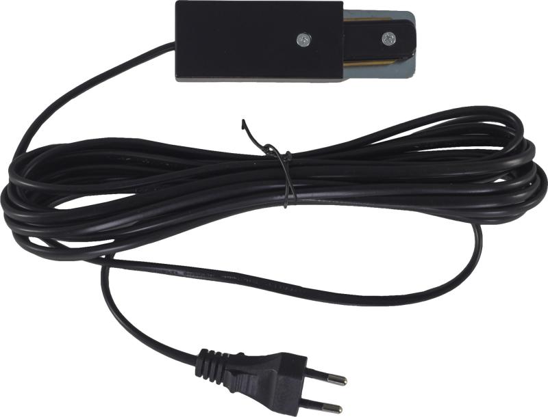 Коннектор для подключения трекового шинопровода к сети в розетку цвет черный