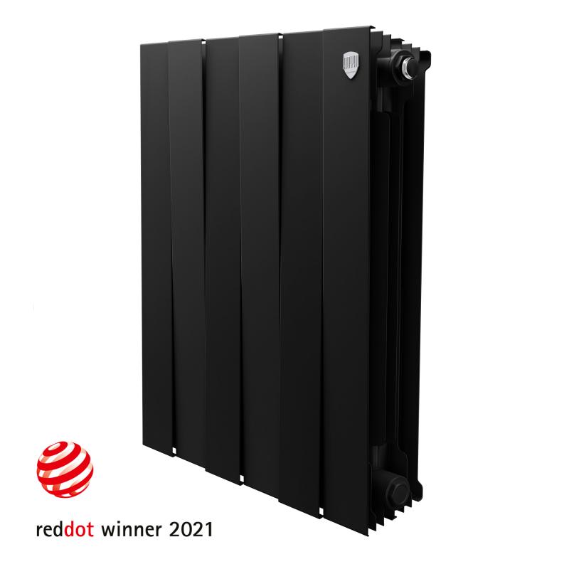Радиатор Royal Thermo Pianoforte 500/100 биметалл 6 секций боковое подключение цвет черный