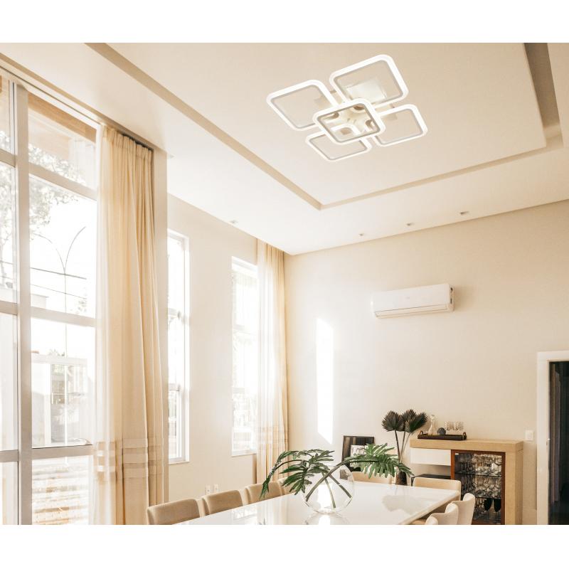 Люстра потолочная светодиодная Escada 10220/5LED 98W с пультом управления, 26 м², регулируемый белый свет, цвет белый