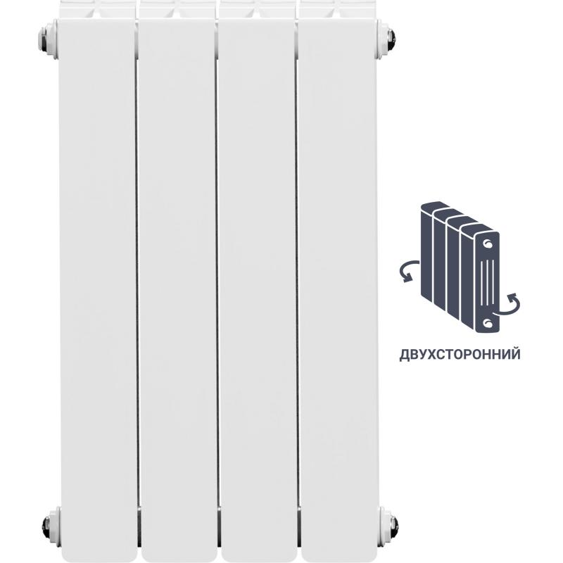 Радиатор Equation 500/90 биметалл 4 секции боковое подключение цвет белый