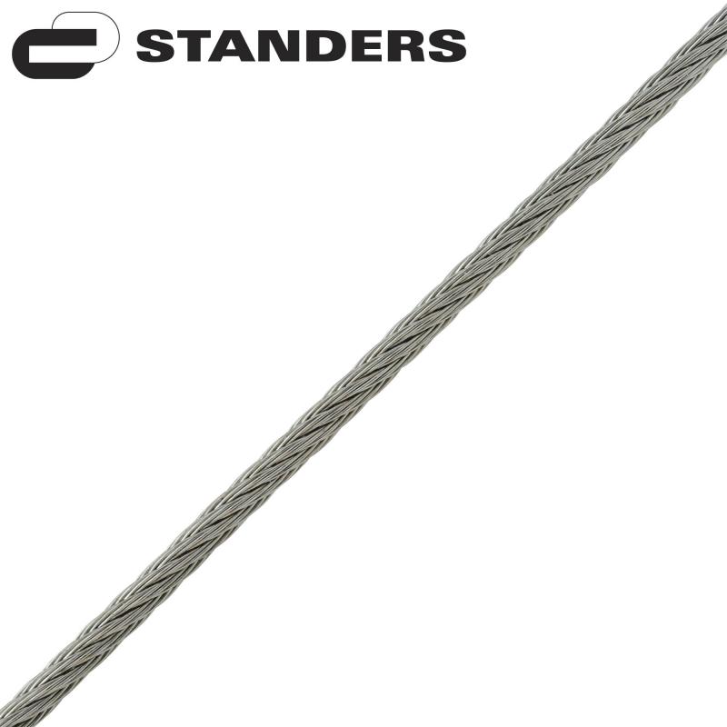 Трос Standers нержавеющая сталь А4 DIN 3055 2 мм цвет серебро 10 м/уп.