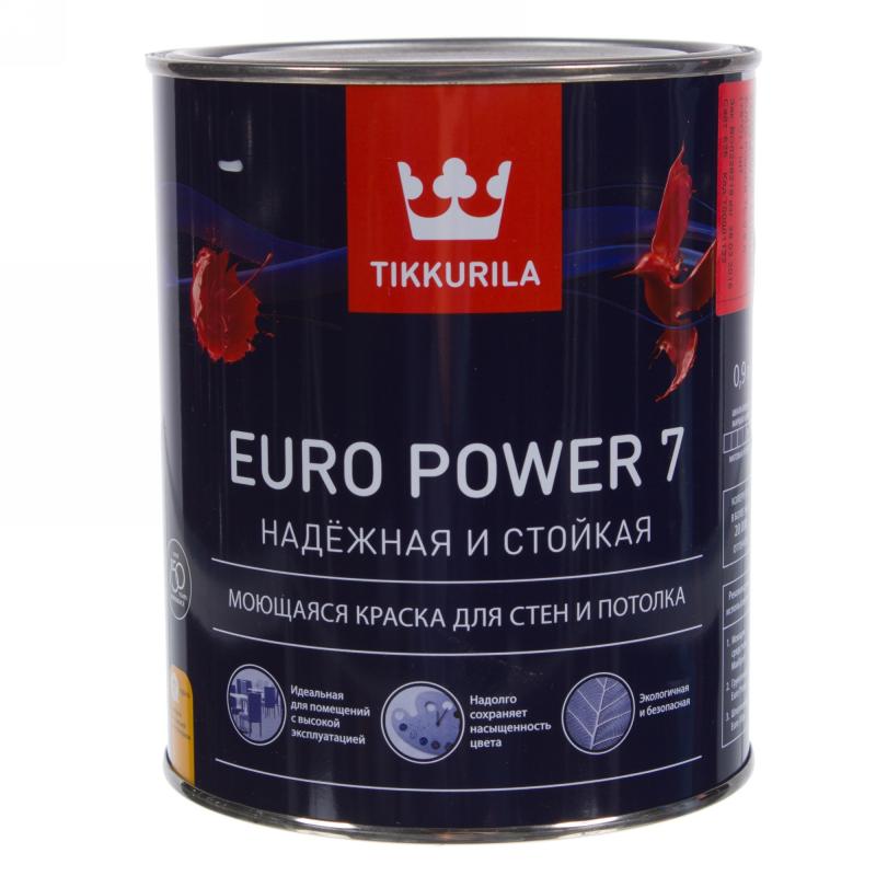 Бояу колерлеуге арналған сулы-дисперсионды Tikkurila Euro Power-7 мөлдір негіз С 0.9 л