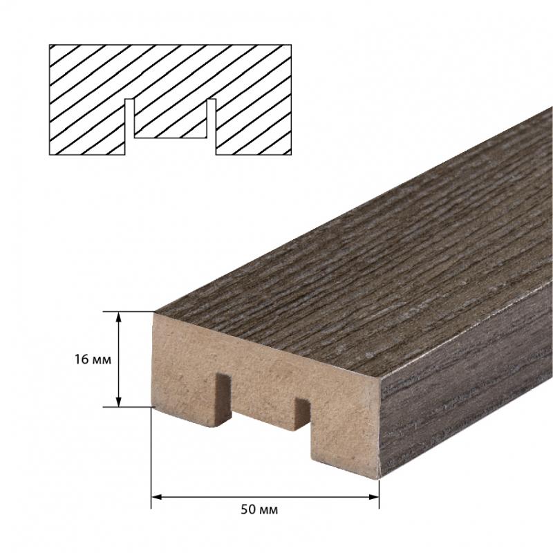Рейка МДФ 16x50x2700 мм цвет дуб винтаж