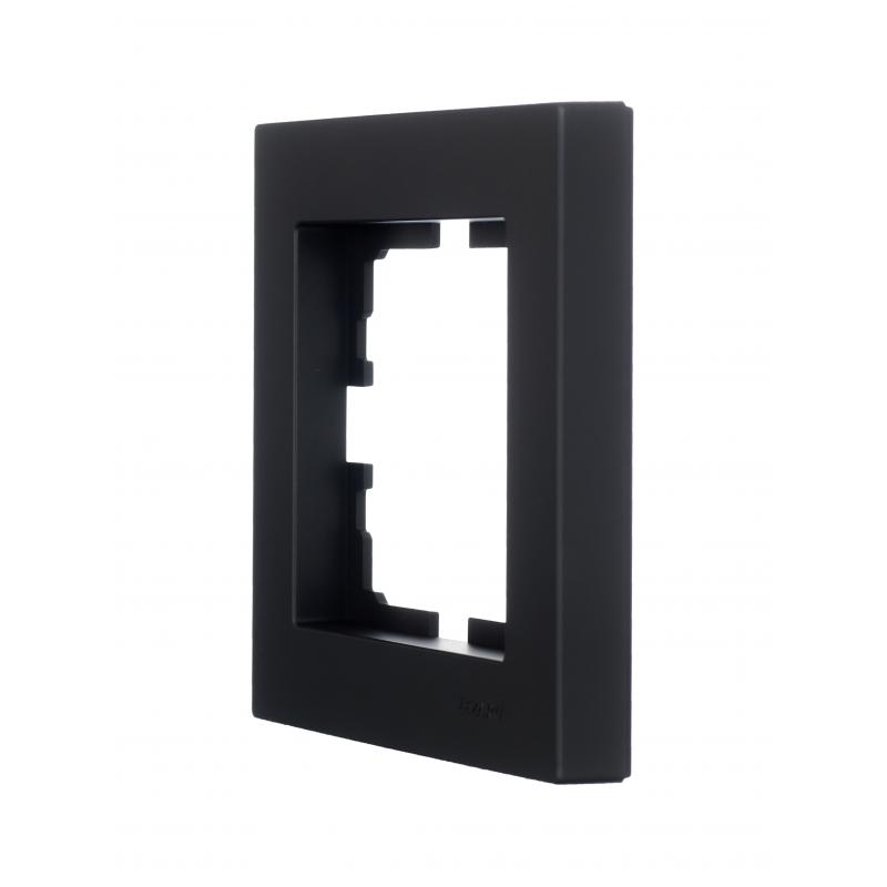 Рамка для розеток и выключателей Lezard Vesna 742-4200-146 1 пост цвет черный матовый