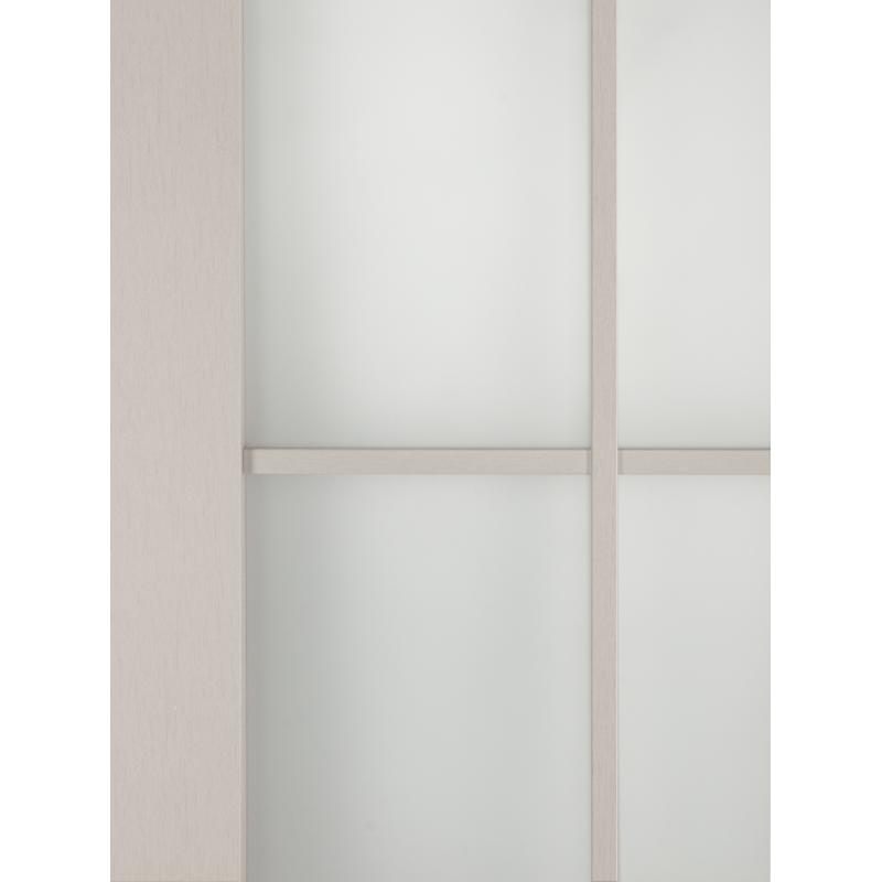 Дверь межкомнатная остекленная с замком и петлями в комплекте Пьемонт 60x200 см HardFlex цвет платина светлая