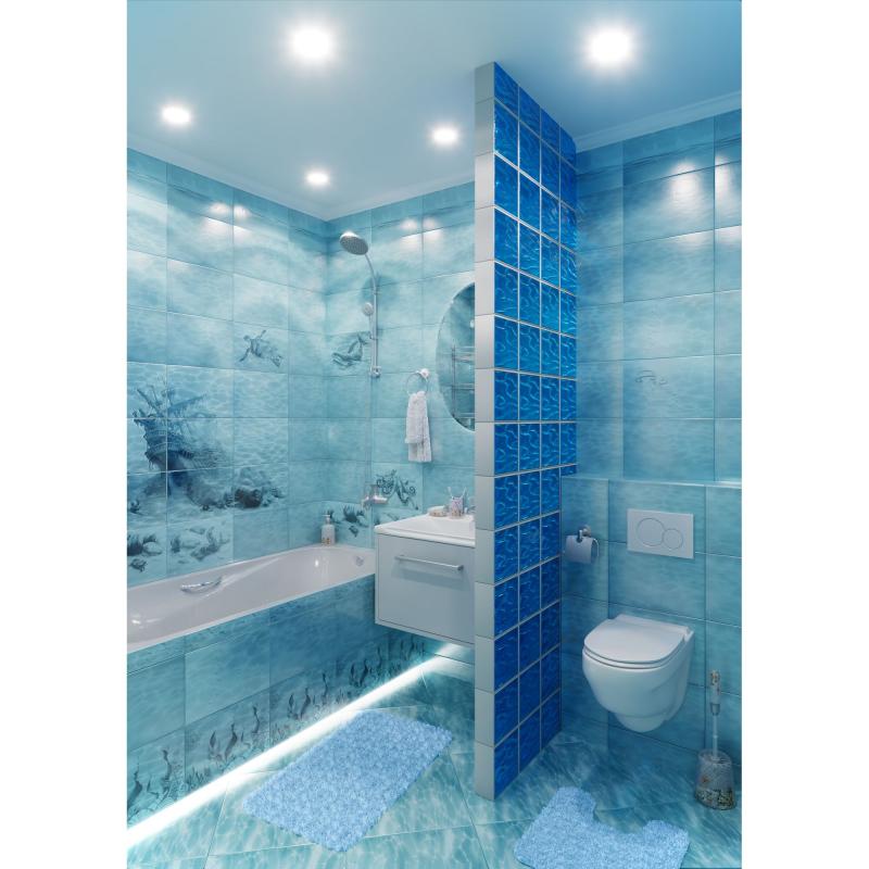 Декор «Лагуна Медуза» 24.9х36.4 см цвет голубой