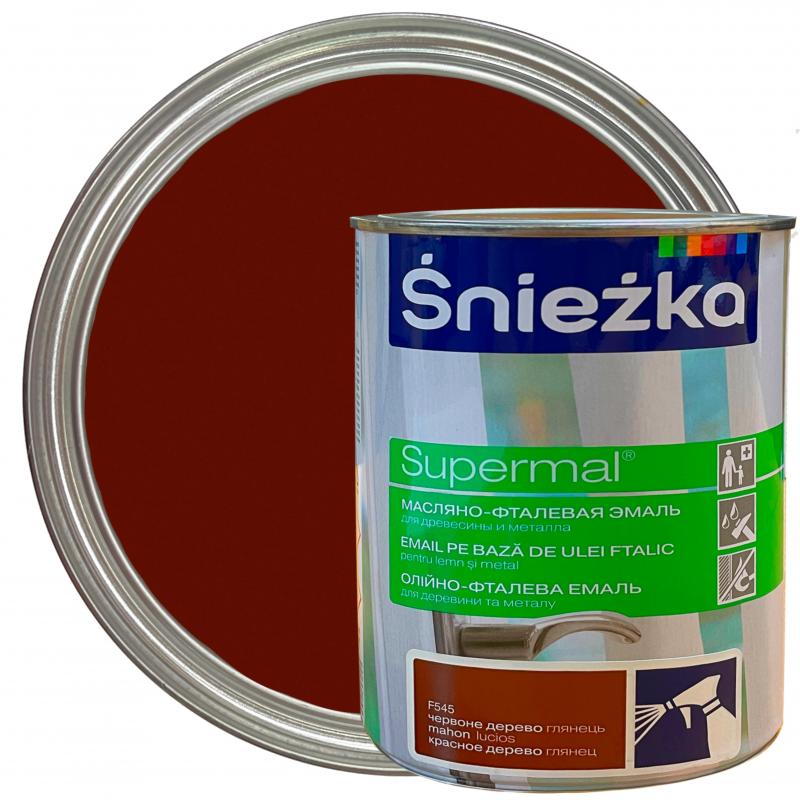 Эмаль Sniezka Supermal жылтыр түсі қызыл ағаш 0.8 л