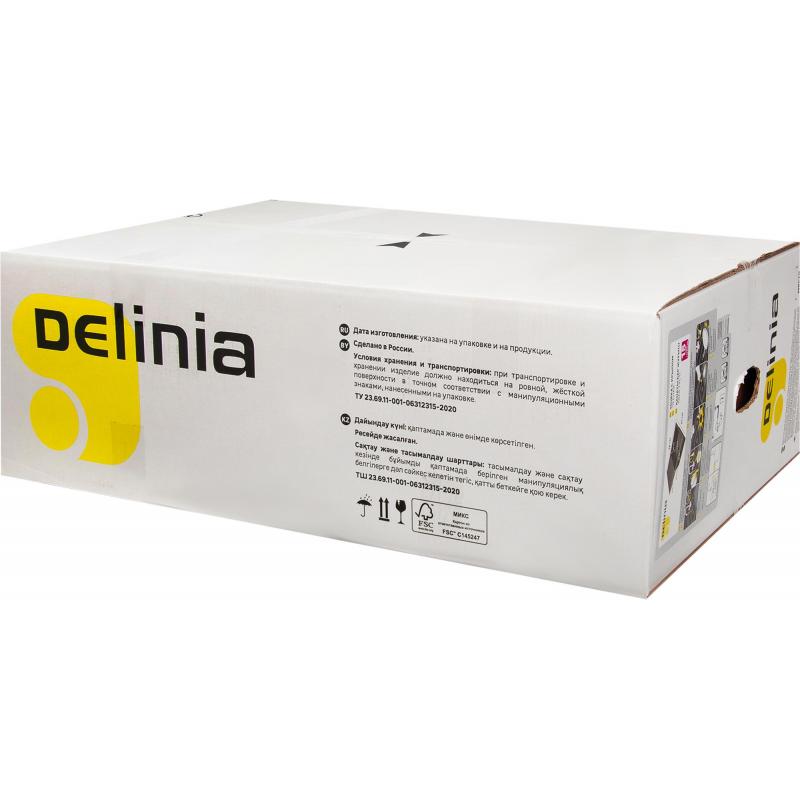 Мойка врезная Delinia прямоугольная 78x51 см глубина 20 см кварц цвет чёрный