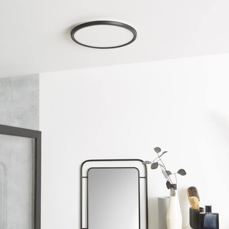 Светильник настенно-потолочный светодиодный влагозащищенный Inspire Lano 8.5 м² нейтральный белый свет цвет чёрный