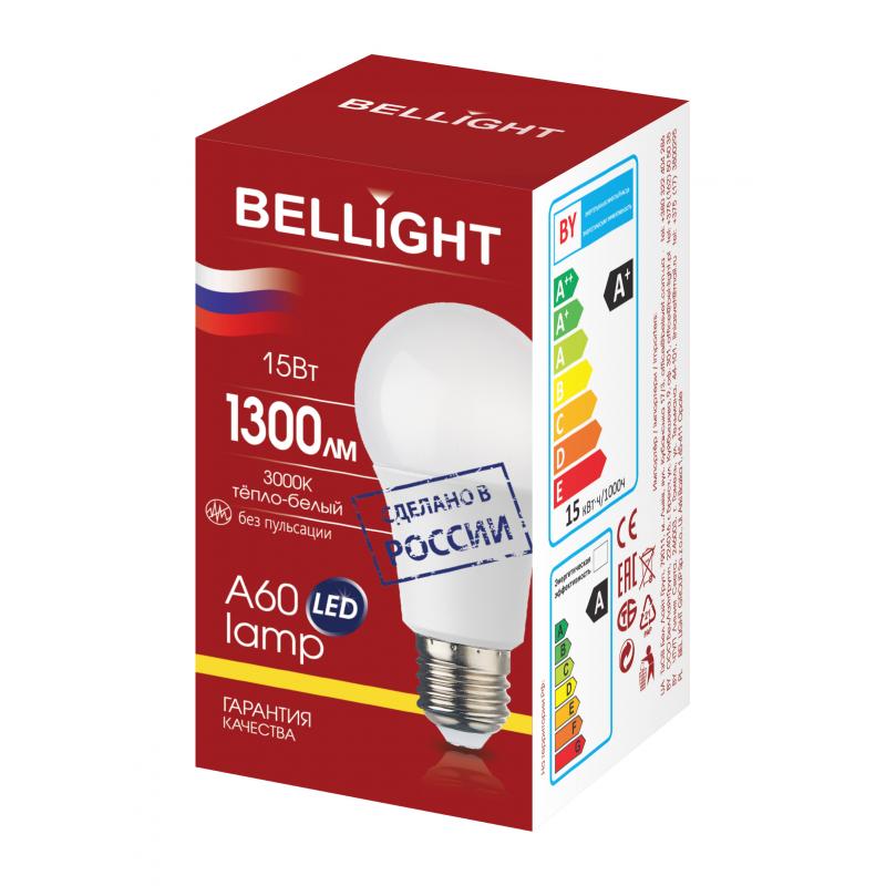 Лампа светодиодная Bellight E27 220-240 В 15 Вт груша 1300 лм теплый белый цвет света