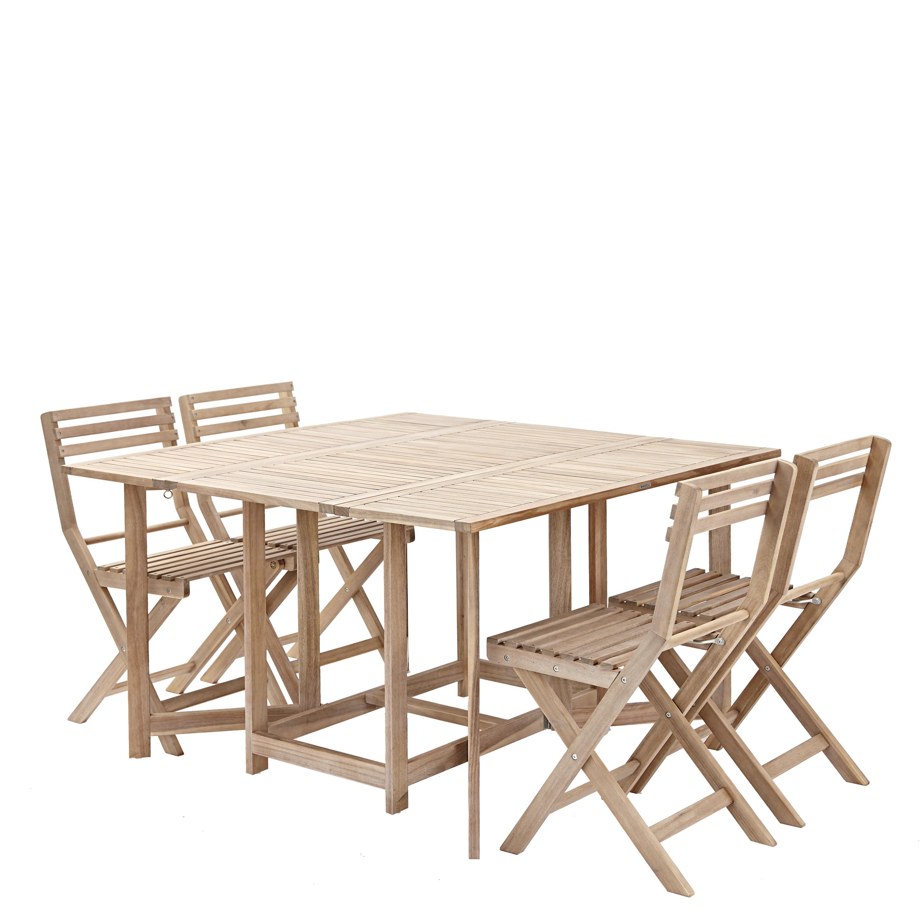 Набор садовой мебели Naterial Origami складной акация: стол и 4 стула .
