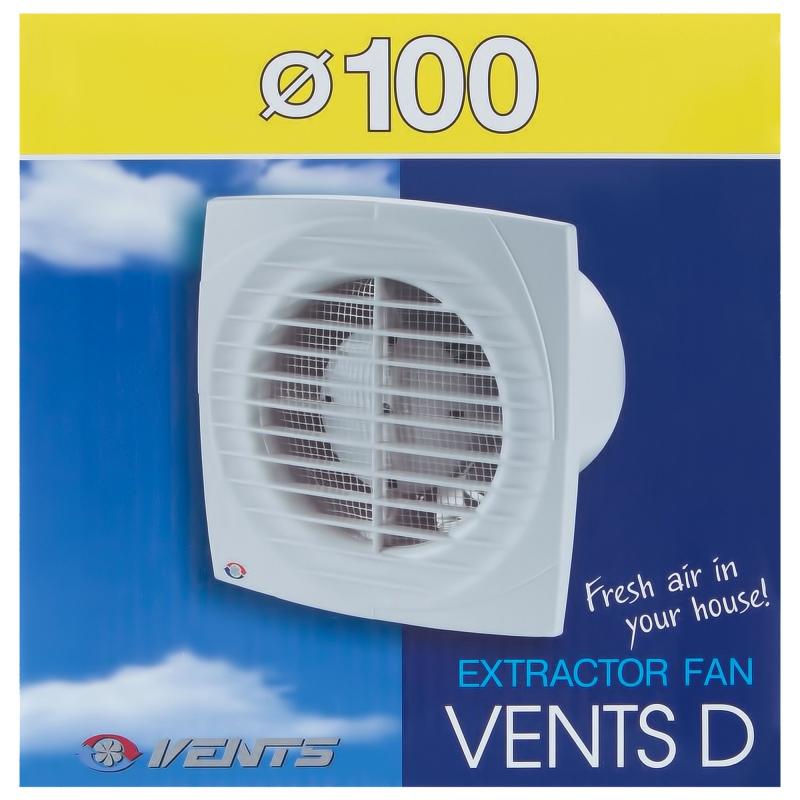 Вентилятор осевой вытяжной Вентс Д D100 мм 34 дБ 95 м³/ч цвет белый