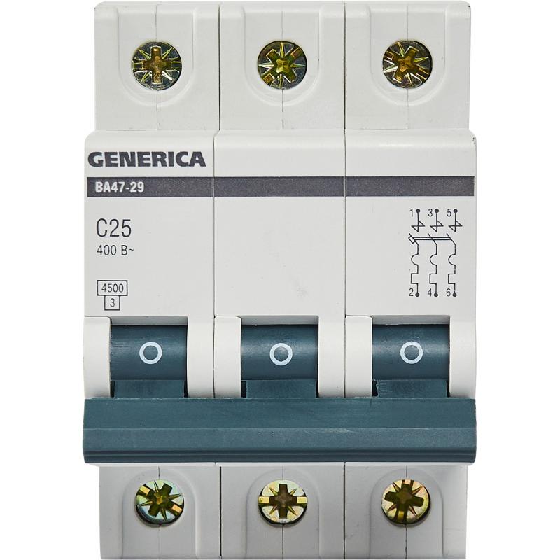 Автоматический выключатель Generica ВА47-29 3P C25 А 4.5 кА