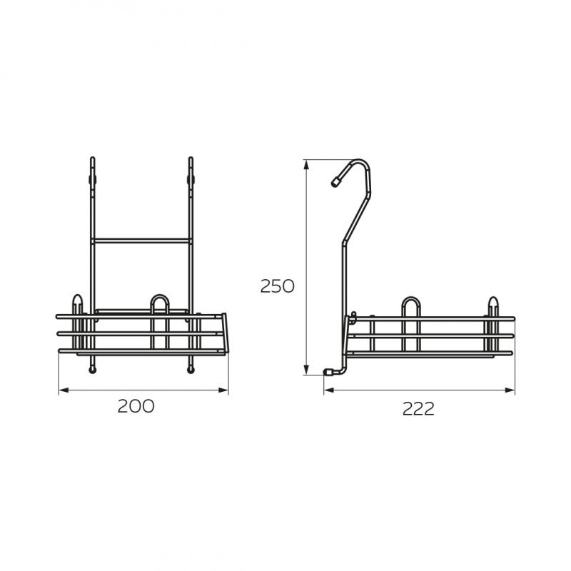 Сөре бұрыштық шағын Lemax 25x25.5x19.5 см түсі қара