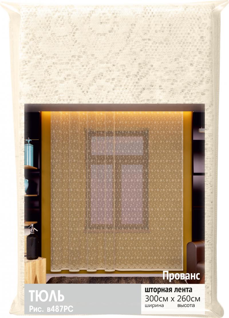 Тюль на ленте «Прованс» 300х260 см цвет экрю