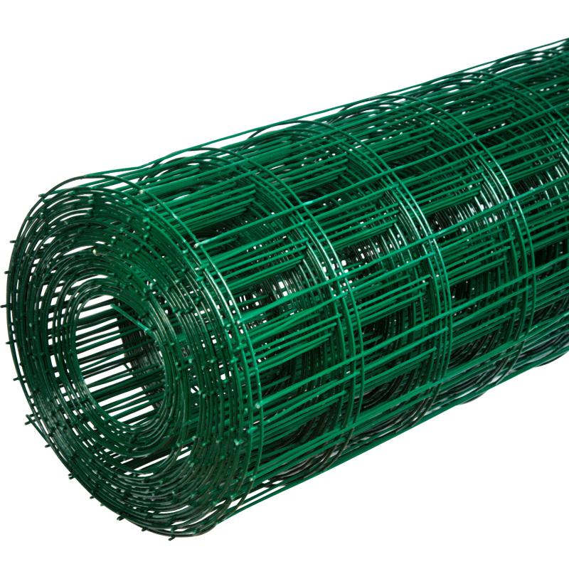 Сетка сварная оцинкованная размер ячейки 60x100 мм 1.8x15 м ПВХ зелёный