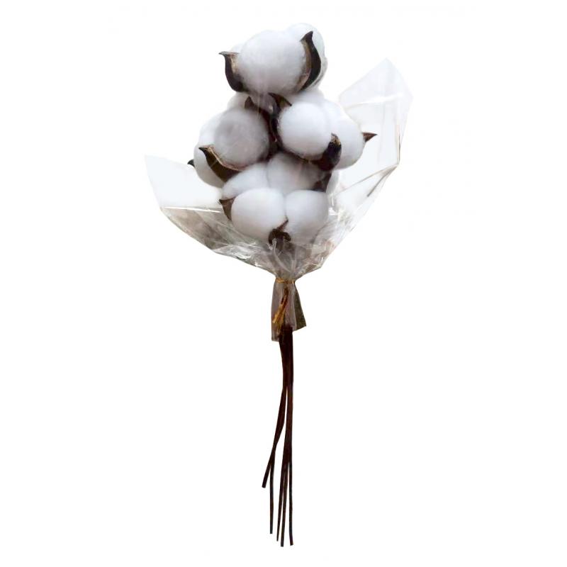 Растение искусственное Хлопок 5 соцветий 14x86x11 см полиэстер белый