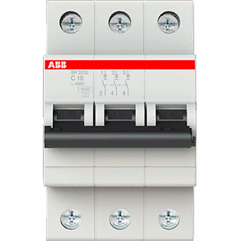 Автоматический выключатель ABB SH203L 3P C10 А 4.5 кА 2CDS243001R0104