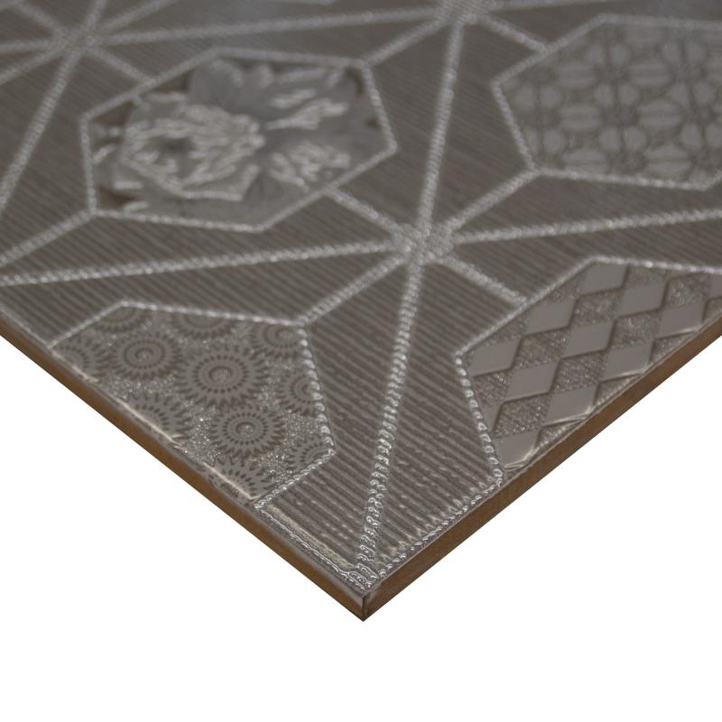 Декор қабырғалық Azori Devore Geometria 31.5x63 см күңгірт түсі сұр геометрия