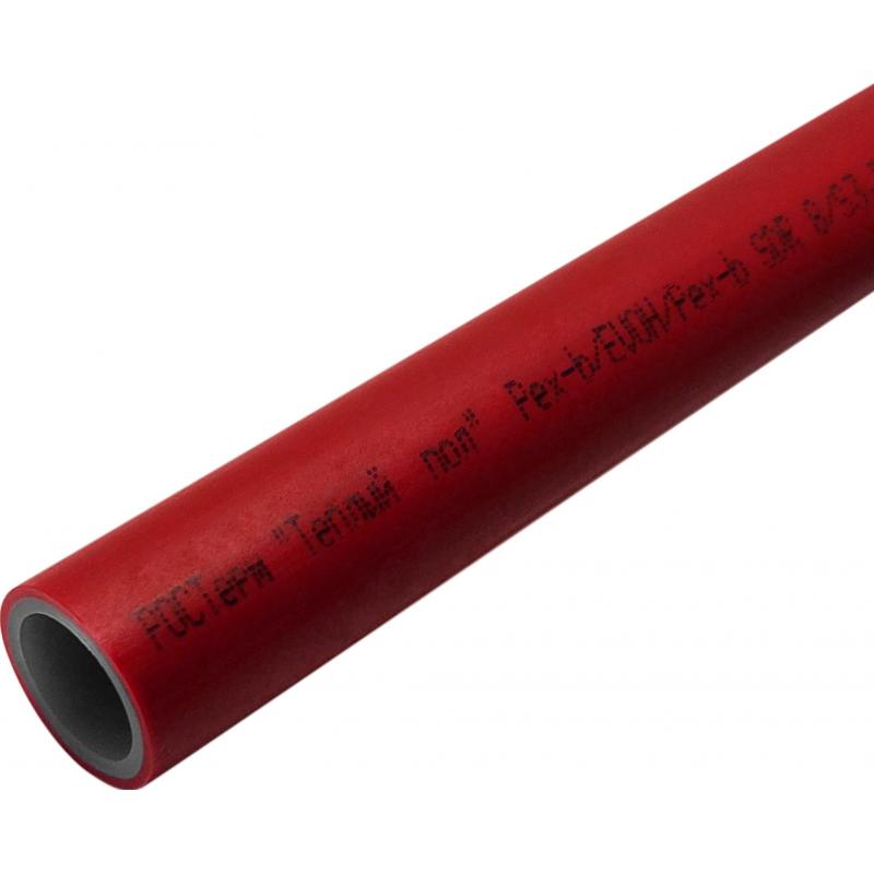 Труба из сшитого полиэтилена для теплого пола Ростерм PE-Xb EVOH 16x2.0 мм PN16 бухта 200 м красная