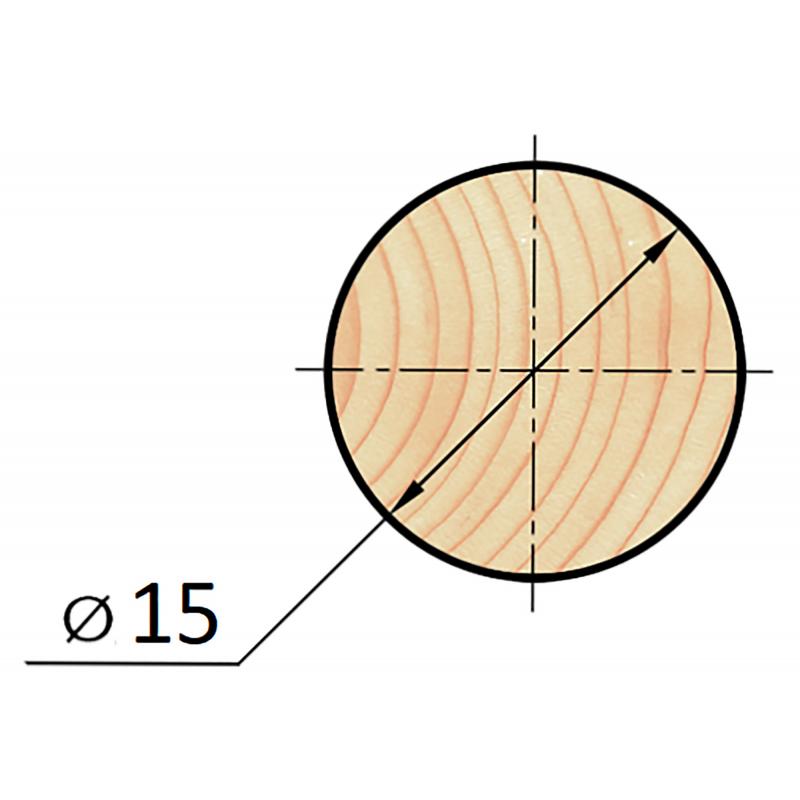 Круглый погонаж деревянный сращенный 15х1000 мм хвоя Экстра