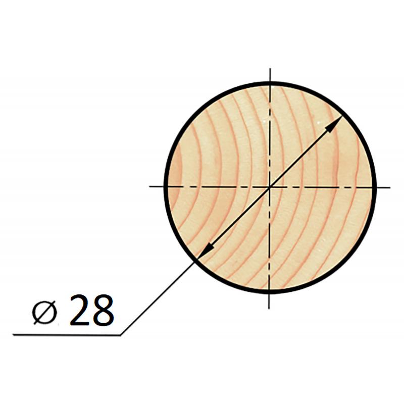 Круглый погонаж деревянный сращенный 28х1000 мм хвоя Экстра