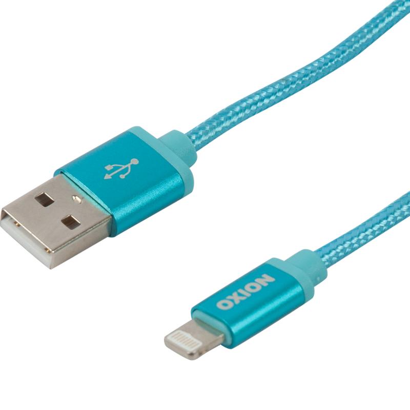 Кабель Oxion USB-Lightning 1.3 м 2 A түсі көк