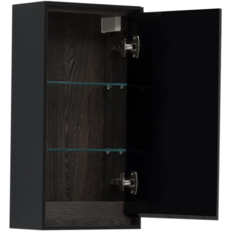 Шкаф подвесной «Мокка» 35 см цвет чёрный глянец