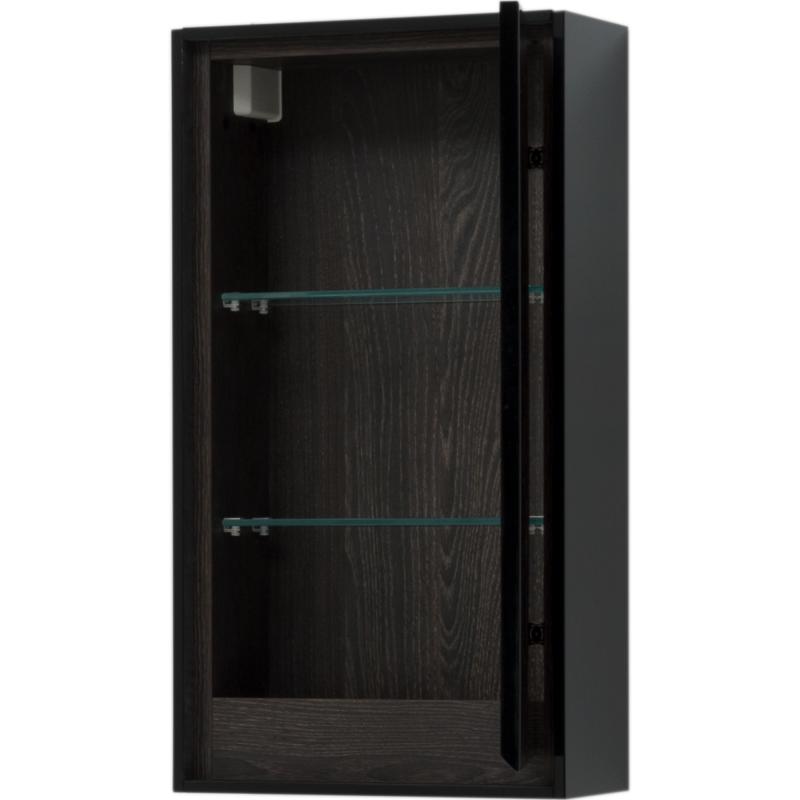 Шкаф подвесной «Мокка» 35 см цвет чёрный глянец