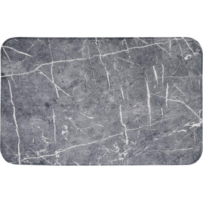 Коврик для ванной Swensa Marble 80x50 см цвет тёмно-серый
