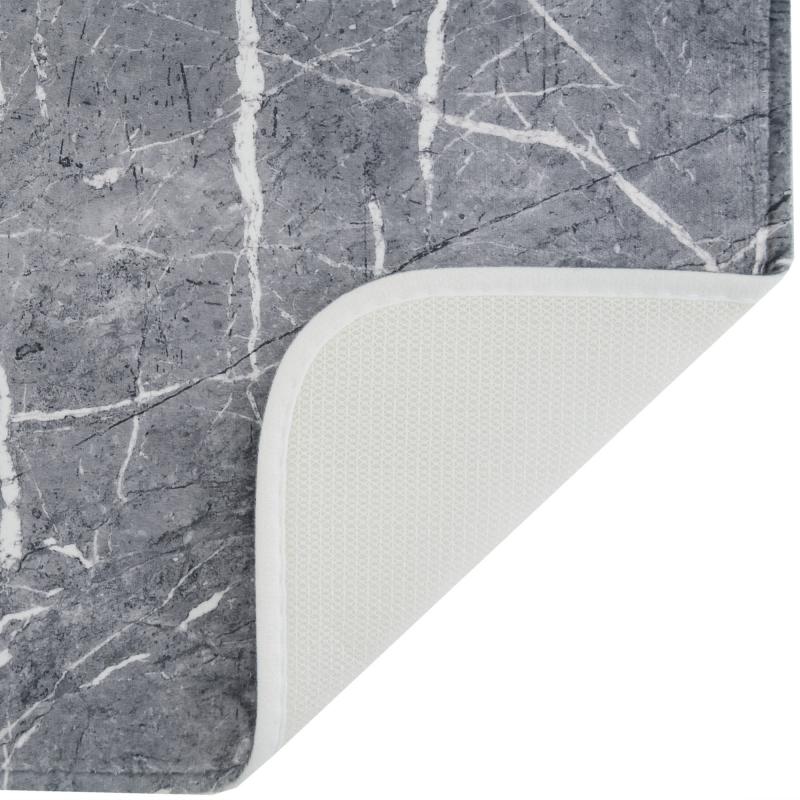 Коврик для ванной Swensa Marble 80x50 см цвет тёмно-серый