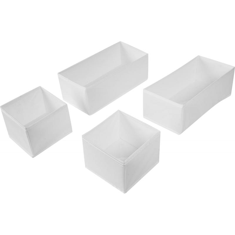 Набор коробок без крышки полиэстер 15x31x11/15x15x11 см цвет белый 4 шт