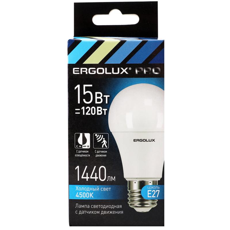 Шам ақылды жарықдиодты Ergolux Pro LED-A60P-15W-E27-4K E27 220 В 15 Вт алмұрт 1440 лм бейтарап ақ жарық
