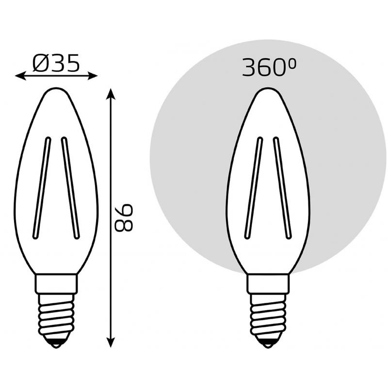 Лампа светодиодная Gauss Filament свеча Е14 5 Вт 450 Лм нейтральный белый свет