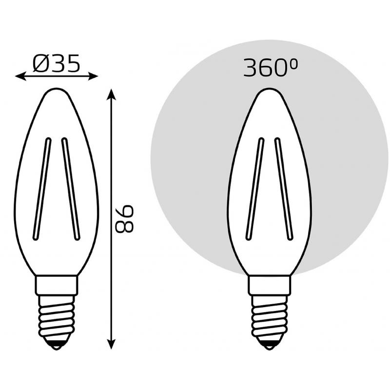 Шам жарықдиодты Gauss Filament майшам Е14 5 Вт 450 Лм бейтарап ақ жарық