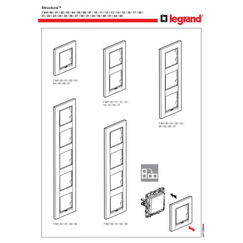 Рамка для розеток и выключателей Legrand Structura 3 поста, цвет белый
