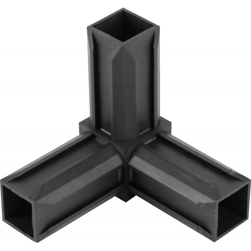 Соединитель пластиковый для трубы 30x30 мм смежный 3-палый ПВХ цвет черный