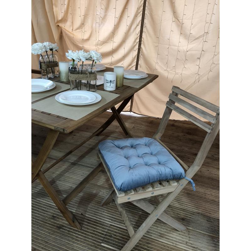 Подушка для стула Бархат 40x36 см цвет серо-голубой