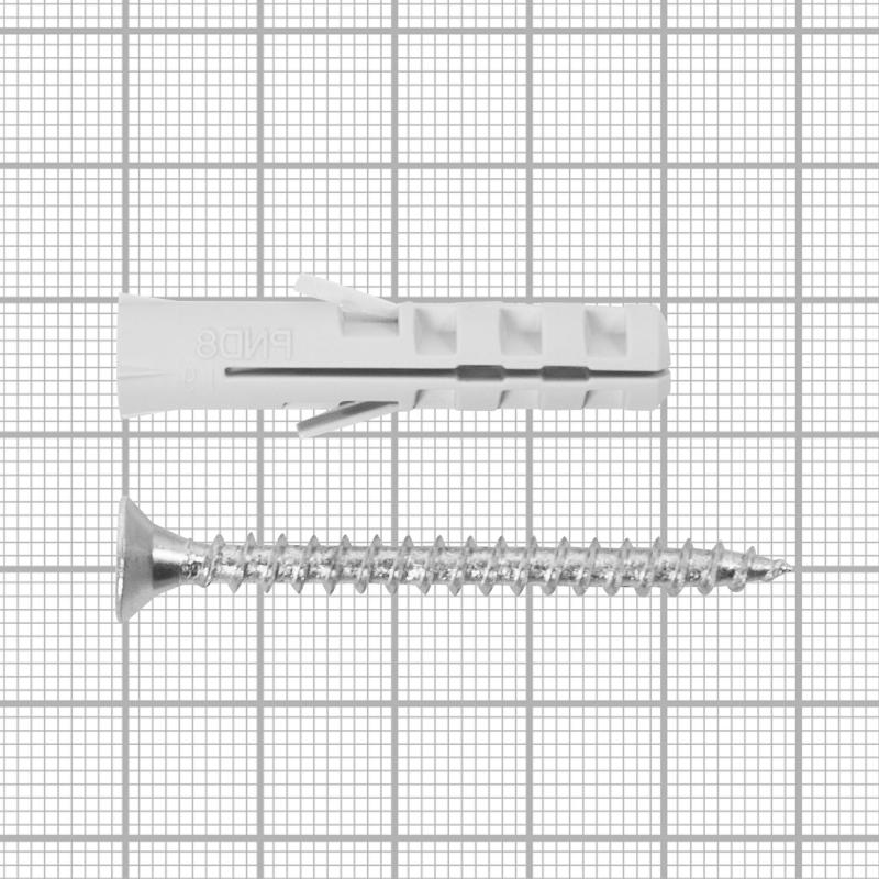 Дюбель потайной Standers PND 8х40 мм, с шурупом 5х50 мм, нейлон, 50 шт.