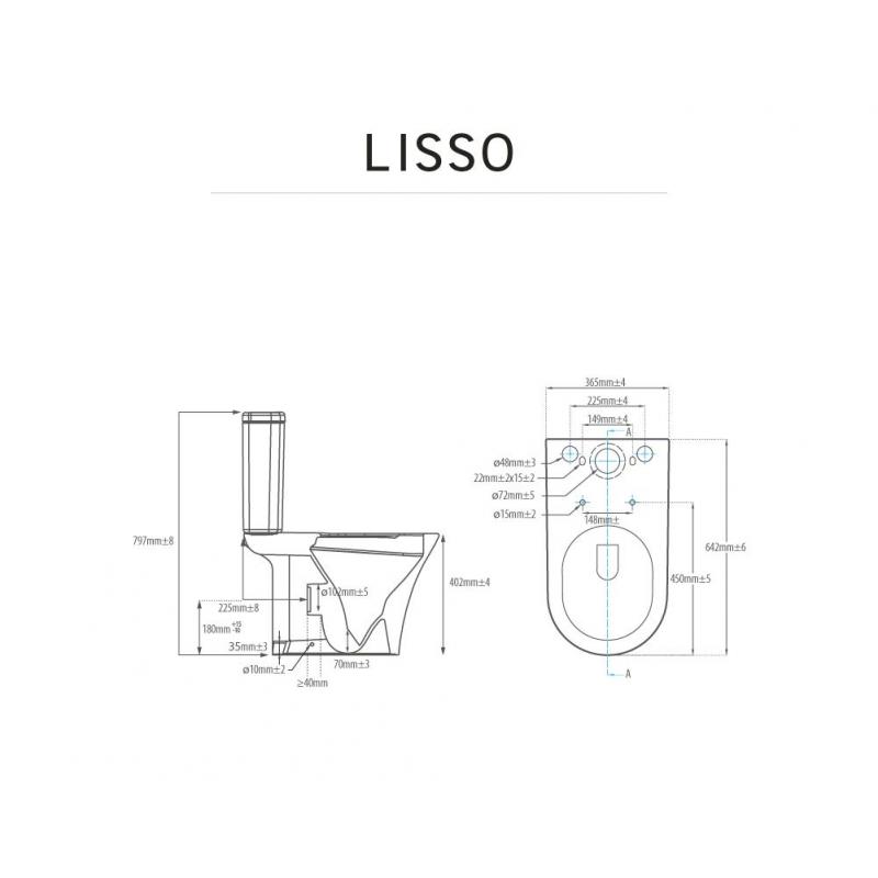 Унитаз-компакт Sensea Lisso универсальный выпуск двойной слив