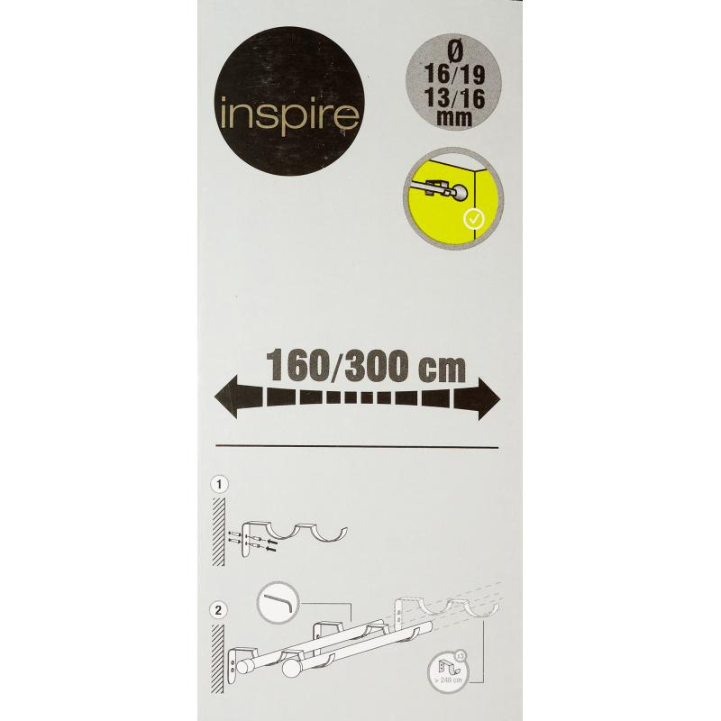 Карниз двухрядный раздвижной Inspire «Пол», 160-300 см, цвет белый матовый