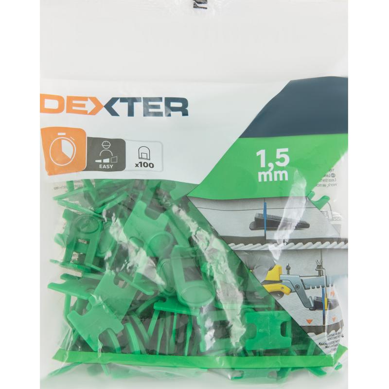 Система выравнивания плитки Dexter зажим 1.5 мм 100 шт.
