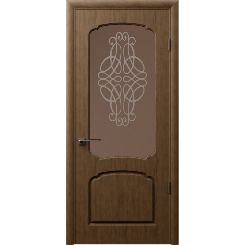 Дверь межкомнатная Helly остеклённая 90x200 см шпон натуральный цвет тонированный дуб