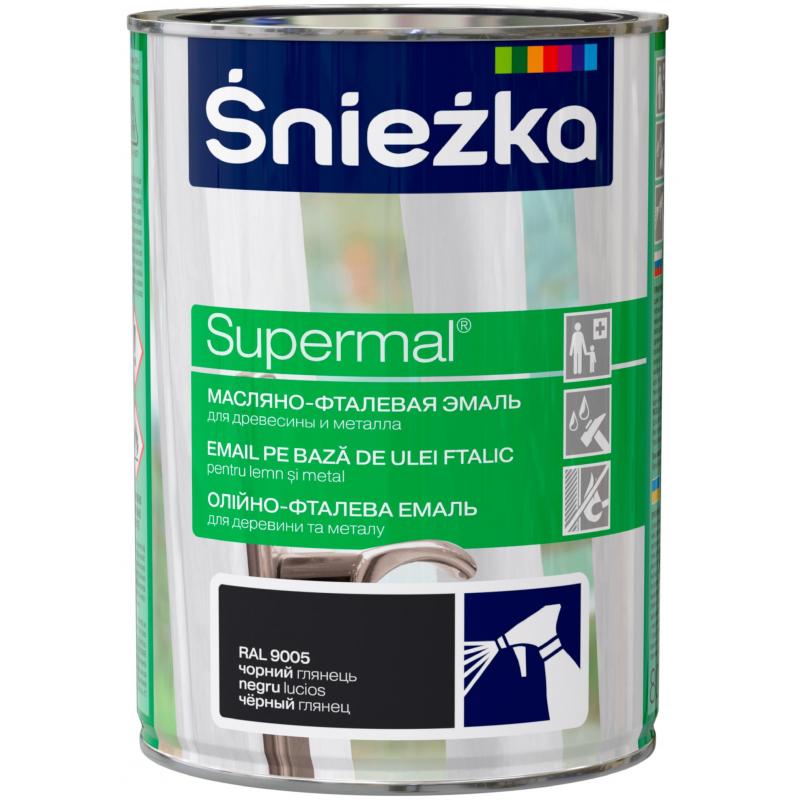 Эмаль Sniezka Supermal күңгірт RAL9005 түсі қара 0.8 л