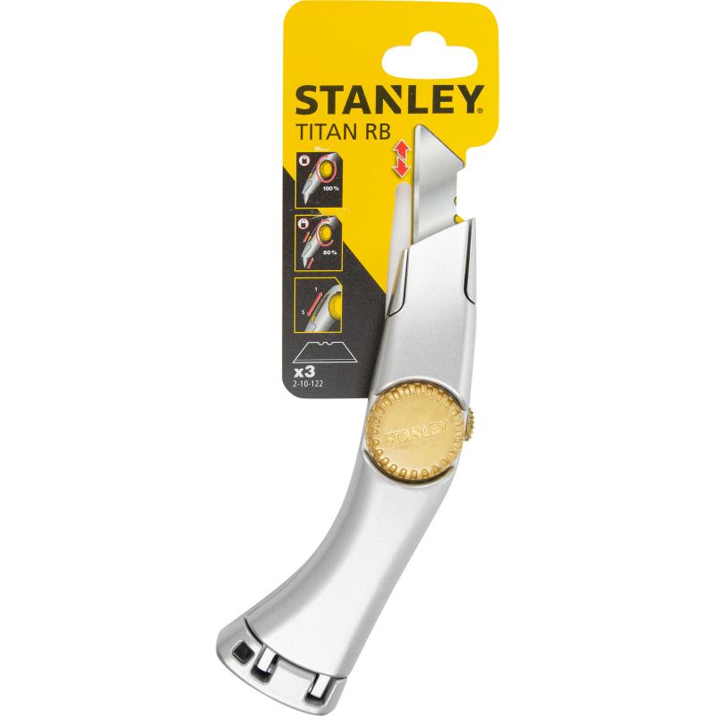 Нож строительный с выдвижным лезвием Stanley 19 мм, алюминиевая рукоятка